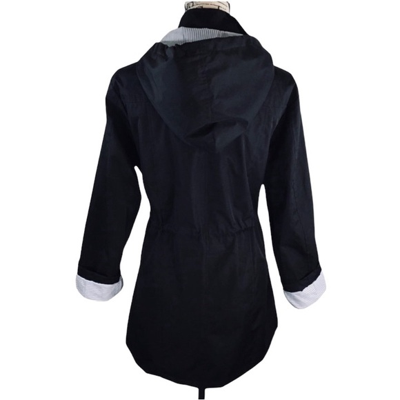 Women’s Front Zipper + Snaps Hooded Rain Jacket Fully Lined Black Size L… - Picture 15 of 16